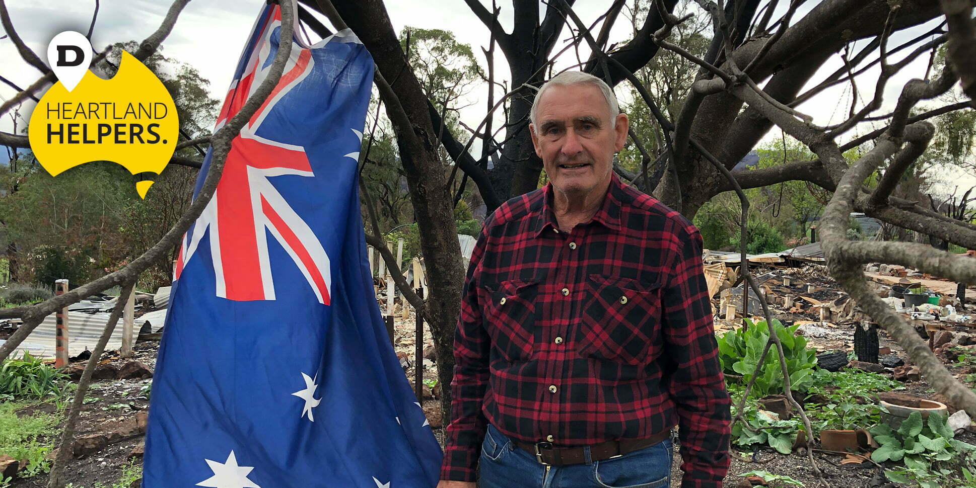 man beside the australian flag